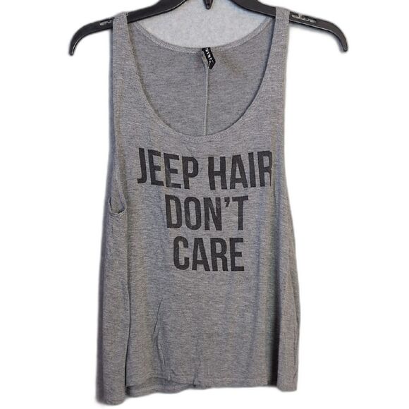 JEEP HAIR DON'T CARE Gray Tank Top Women's S - Picture 1 of 4